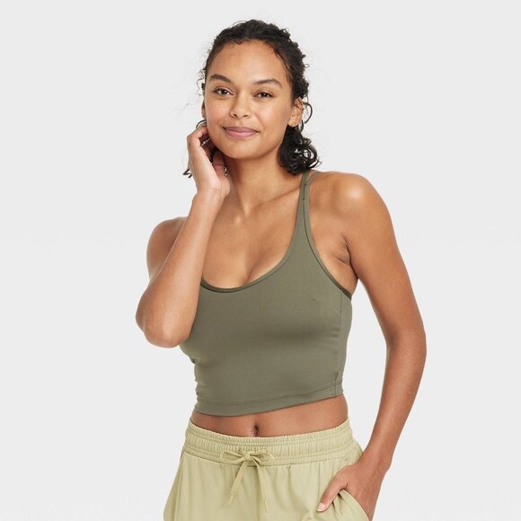 XXL - Womens Light Support Brushed Strappy Crop Sports Bra - All in Motion - Picture 1 of 6